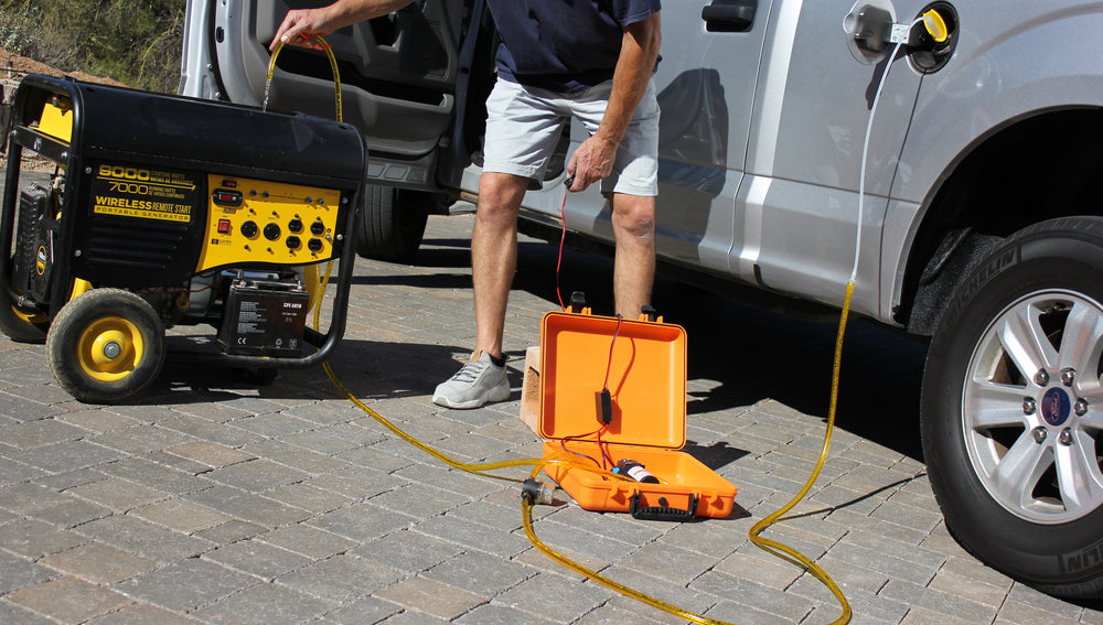Filling Generator with Gas from Car using GasTapper